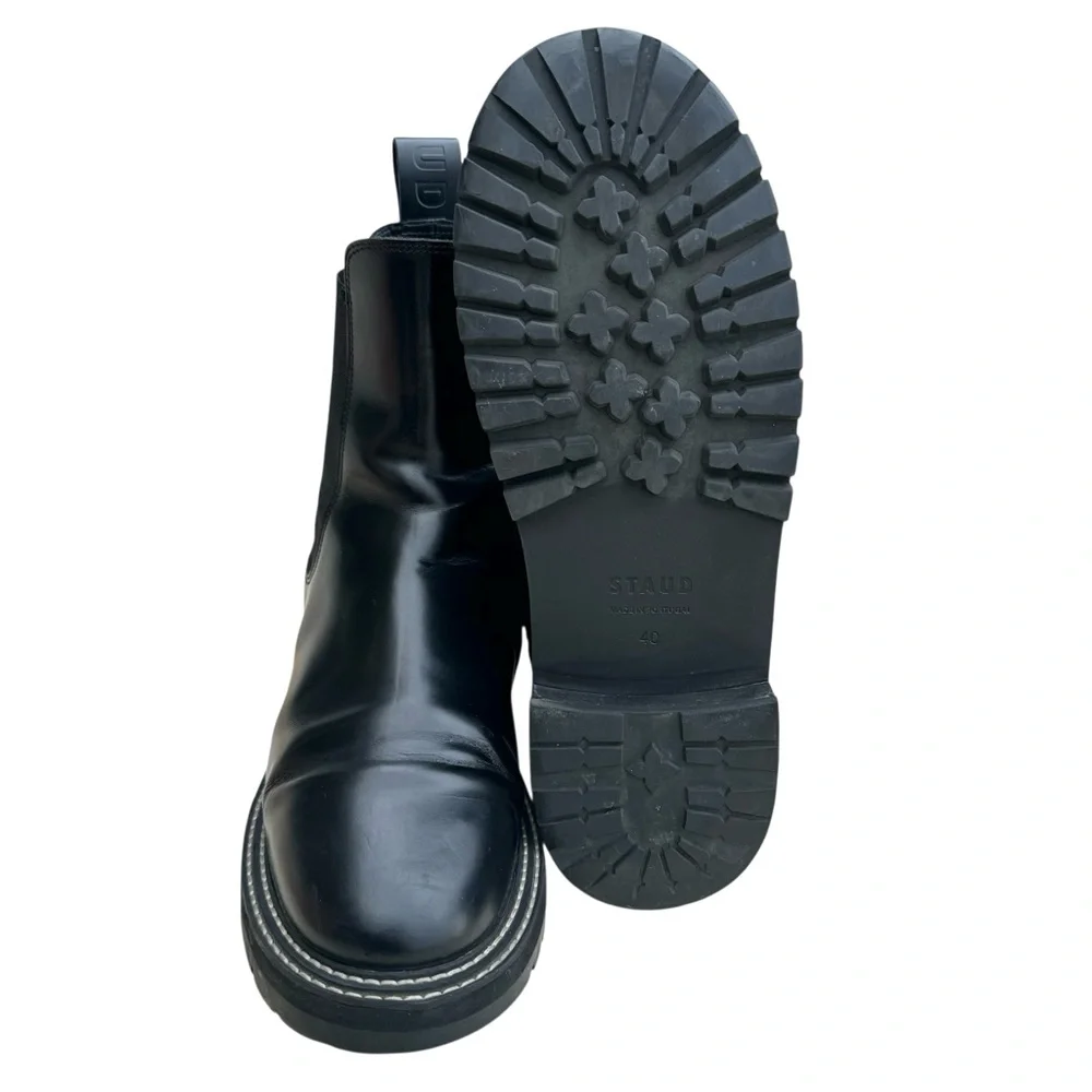 STAUD Dutch Boots Black Leather